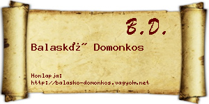 Balaskó Domonkos névjegykártya